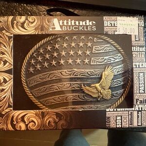 Montana Silversmith Attitude Buckles American Flag Belt Buckle